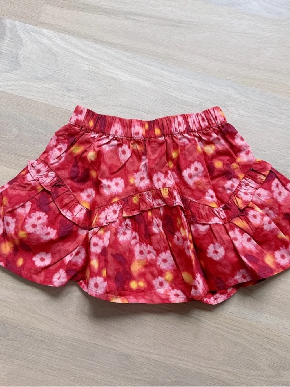 NWT J.Crew Crewcut Red Floral Ruffle Tiered Mini Skirt